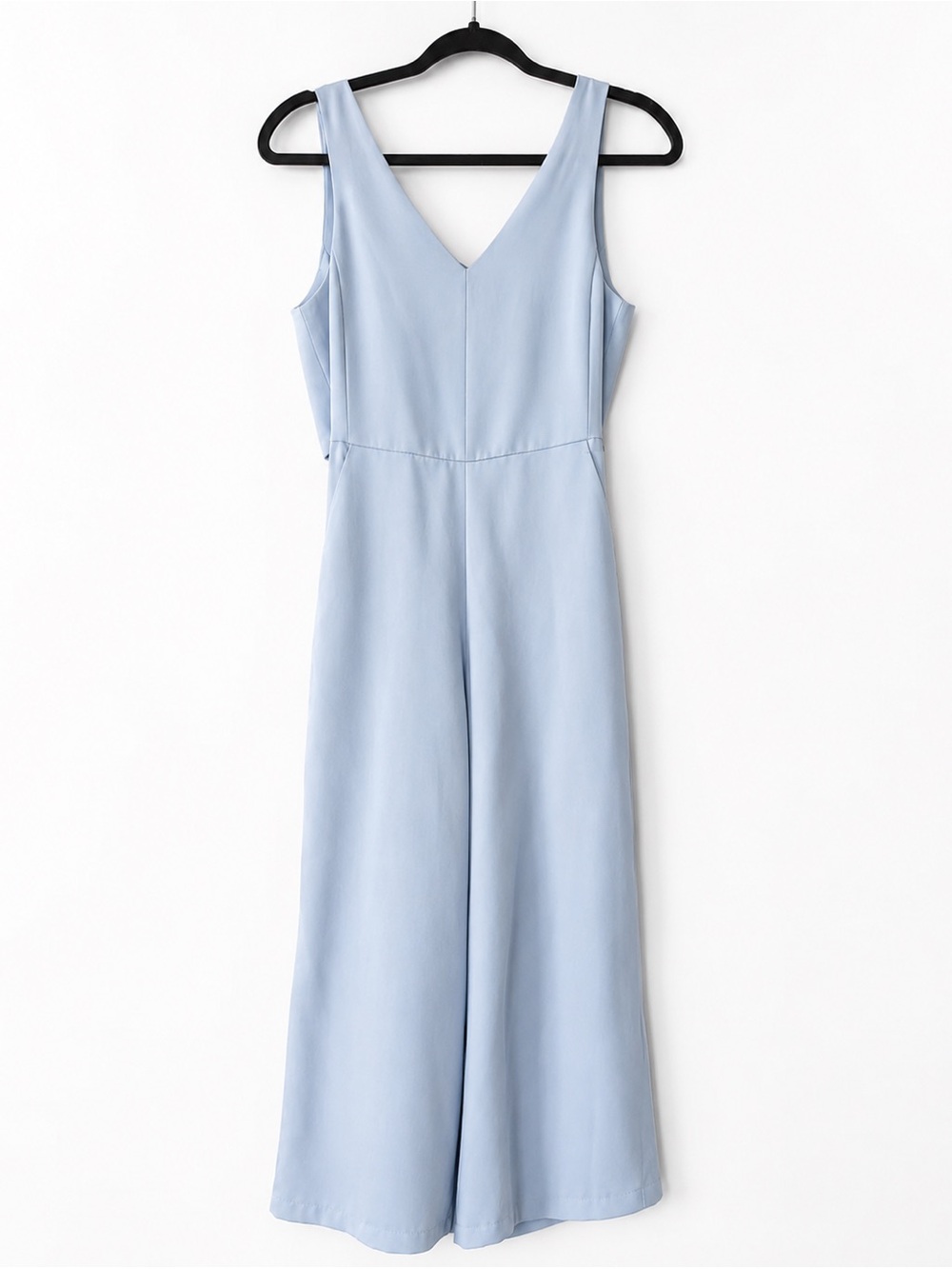 Shinestar Light Blue Wide Leg Jumpsuit Open Back Tie Detail XS Like New